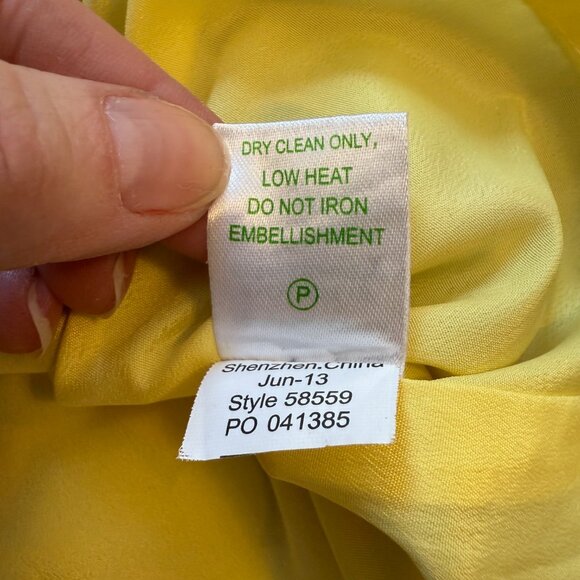 Lilly Pulitzer Chartreuse Fancy Occassion Mini Dress w/Beads and Sparkly Thread - Picture 11 of 12